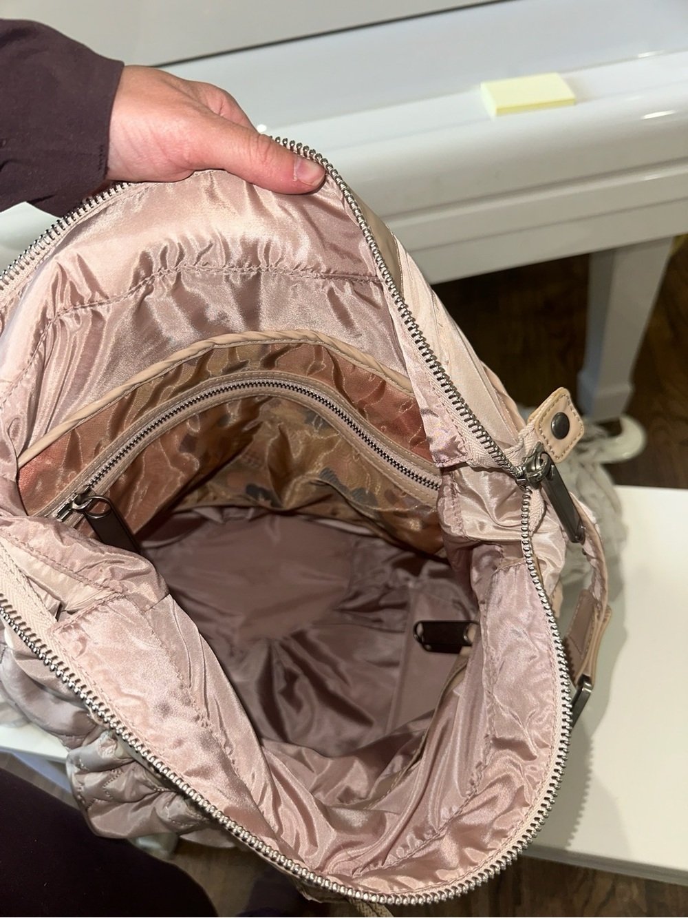 Vintage Stella McCartney Hono Quilted Floral Hobo Shoulder Bag - Blush Pink - Picture 4 of 7